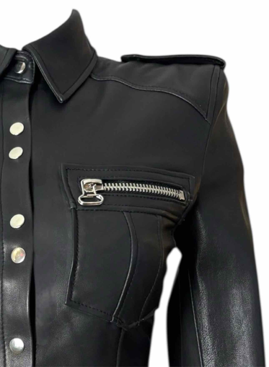 Balmain Leather Patch Pocket Size 36 Tops