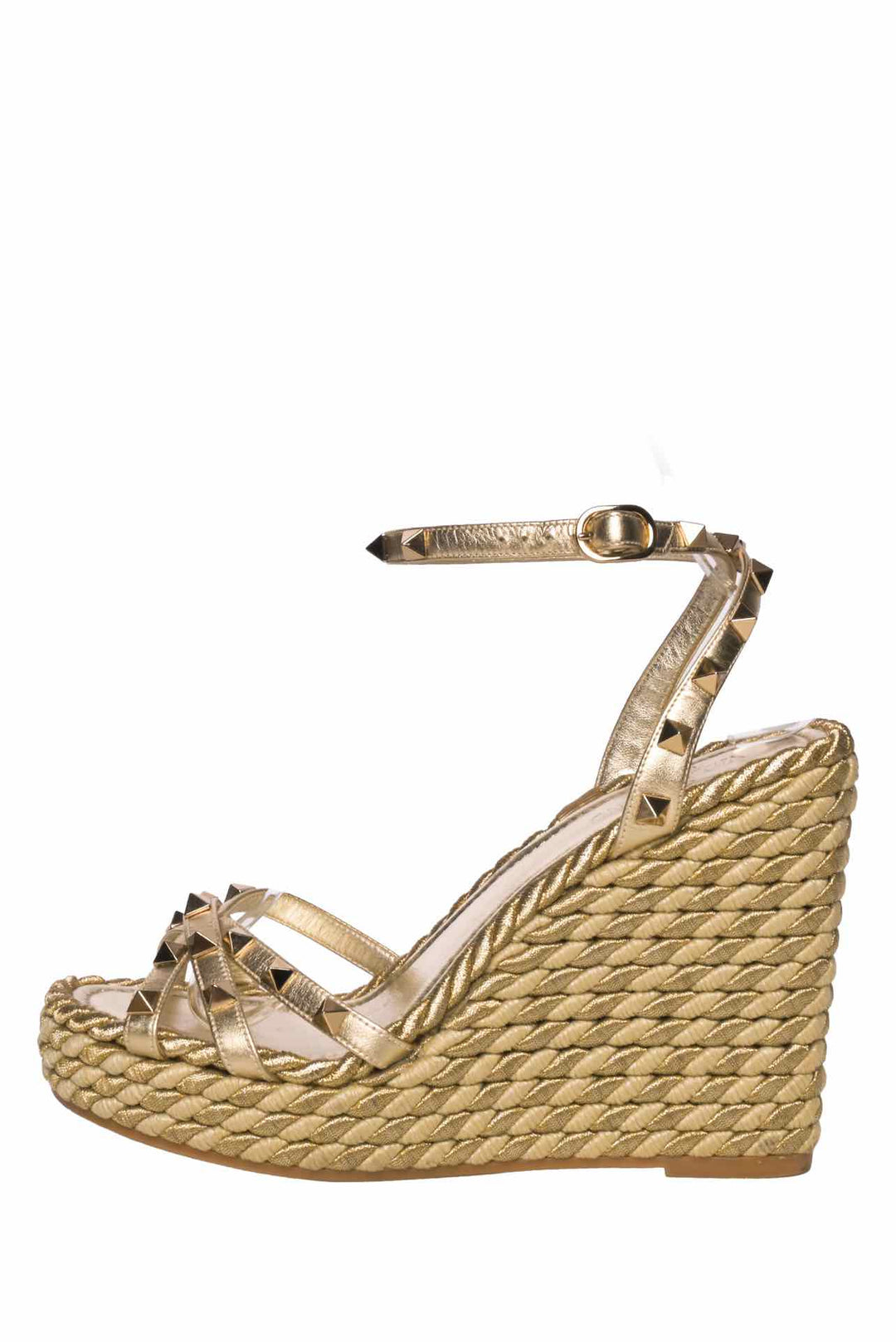 Valentino Size 37 Metallic Rope Wedges