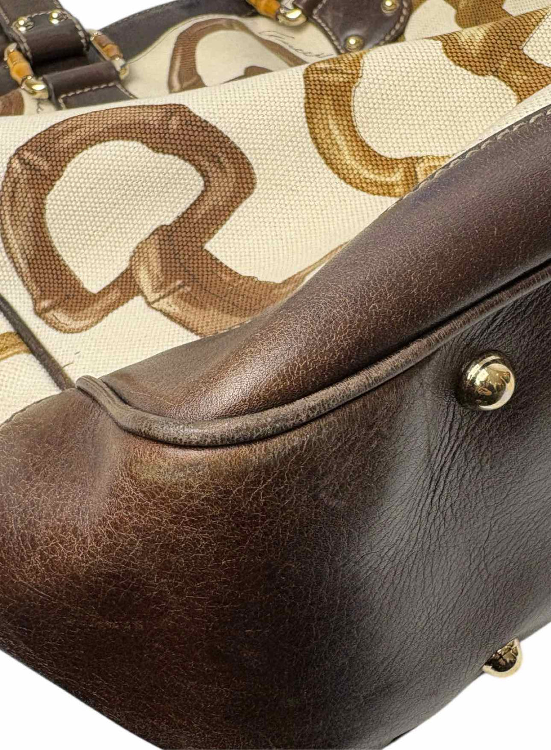 Gucci Horsebit Printed Canvas Tote Purse