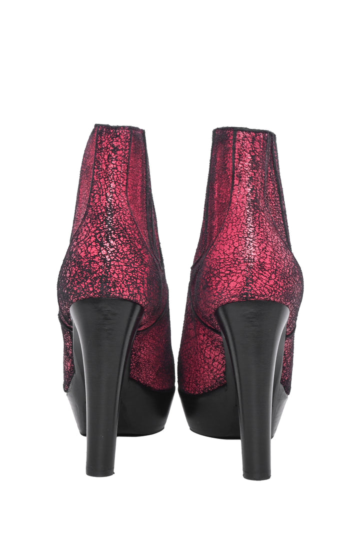 R13 Size 41 Pointy Toe Platform Heeled  Ankle Boots