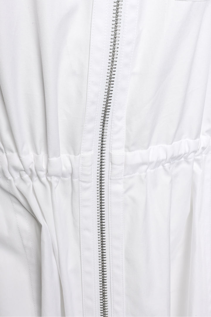 Hermes Size 4 Cotton Zip Cinched Midi Dress