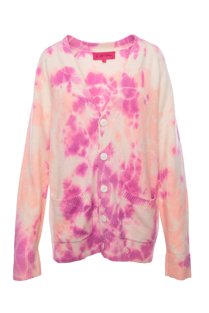 The Elder Statesman Size L Tie-Dye Print Cashmere Cardigan