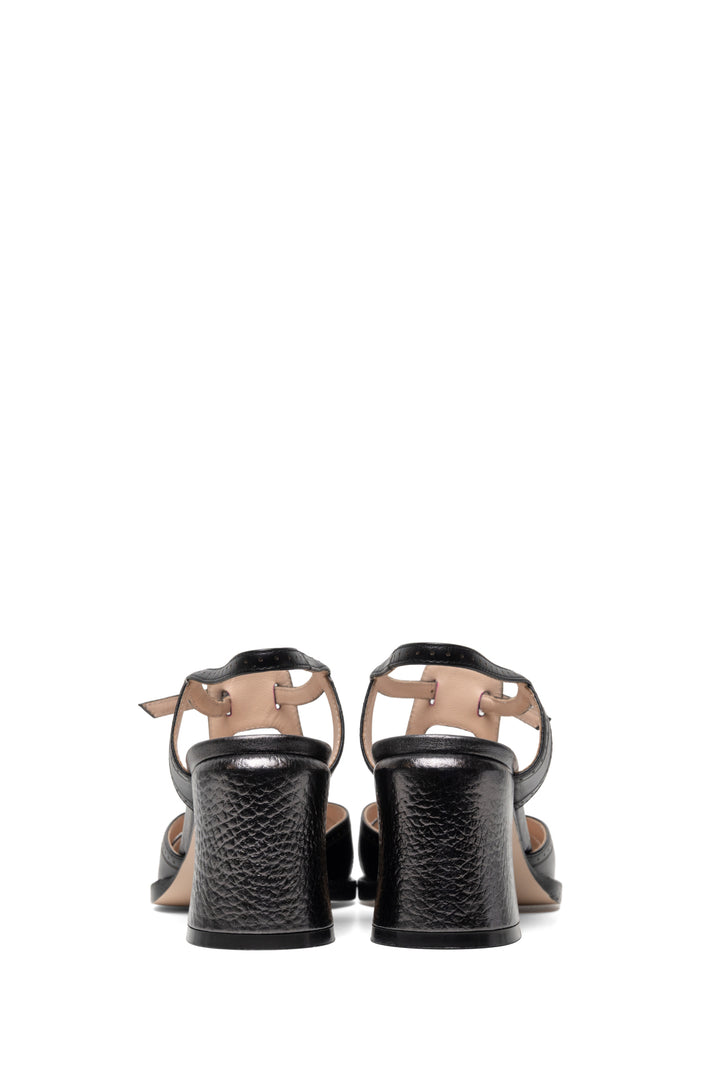 Fendi Size 35.5 Cutout Leather Peeptoe Chameleon Ankle Strap Sandals