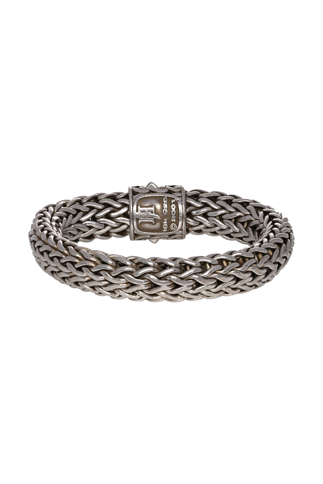 John Hardy 18K White Gold & Silver Diamond Classic Icon Bracelet