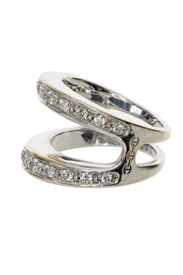 Hoorsenbuhs Size 6.5 18K White Gold Diamond Masque Ring