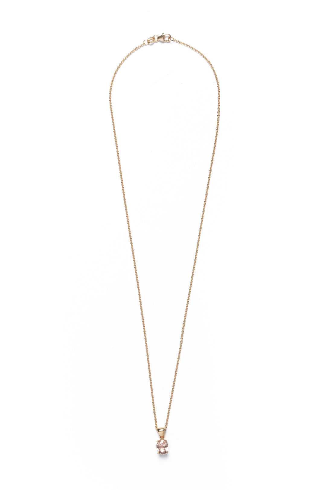 18K Yellow Gold Malaya Peach Garnet Pendant Necklace