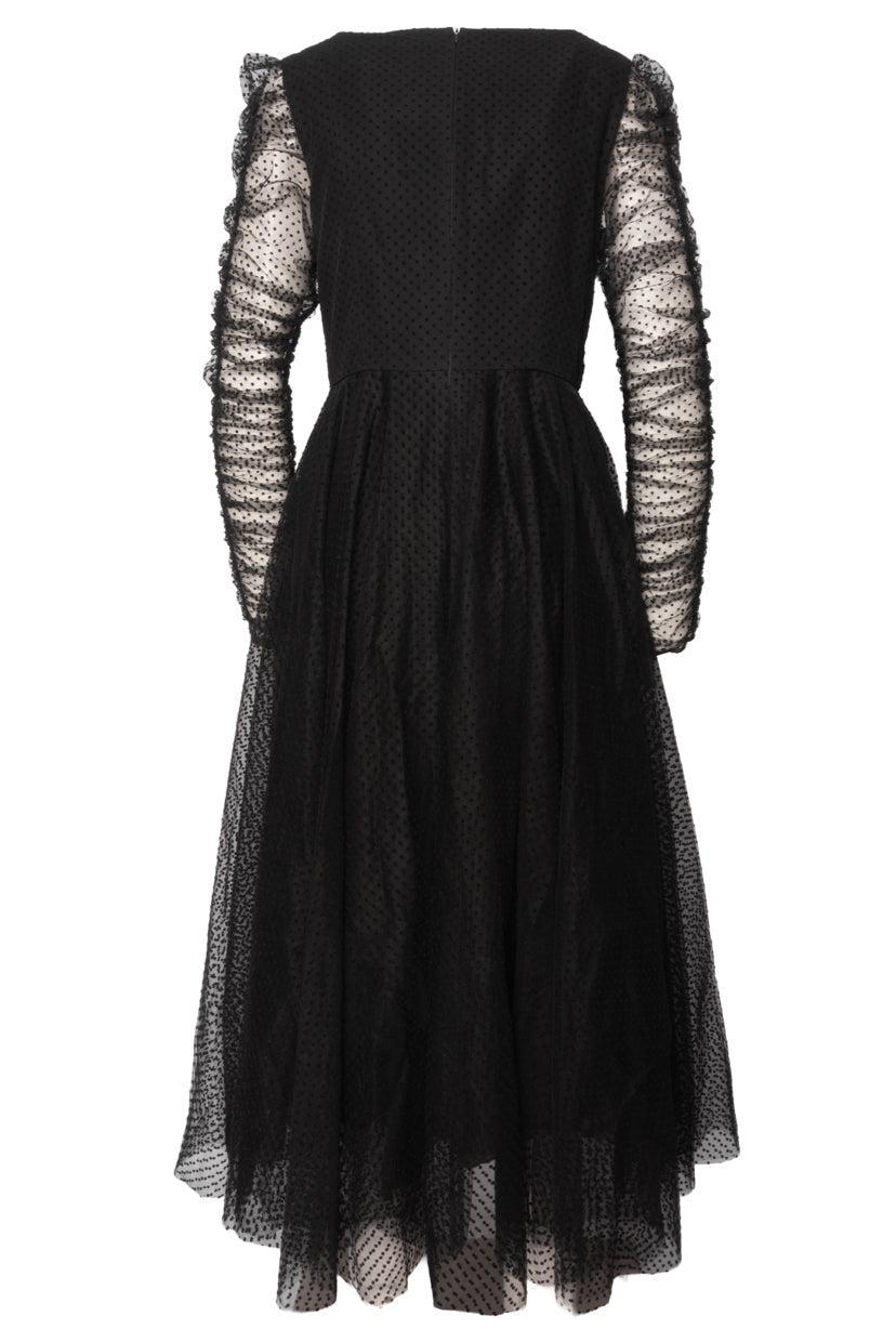 Zimmermann Size 2 Ruched Polka Dot Tulle Dress