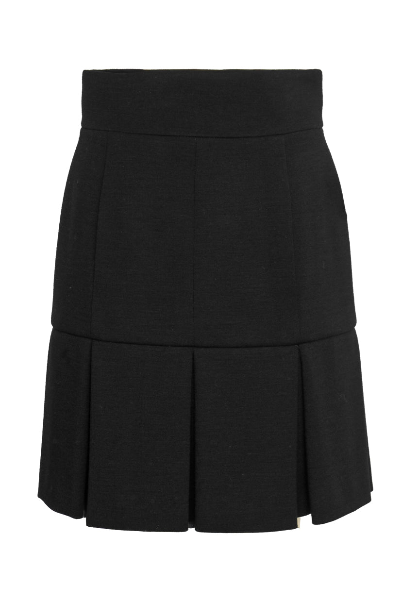 Chanel Size 40 Pleated Wool Skirt