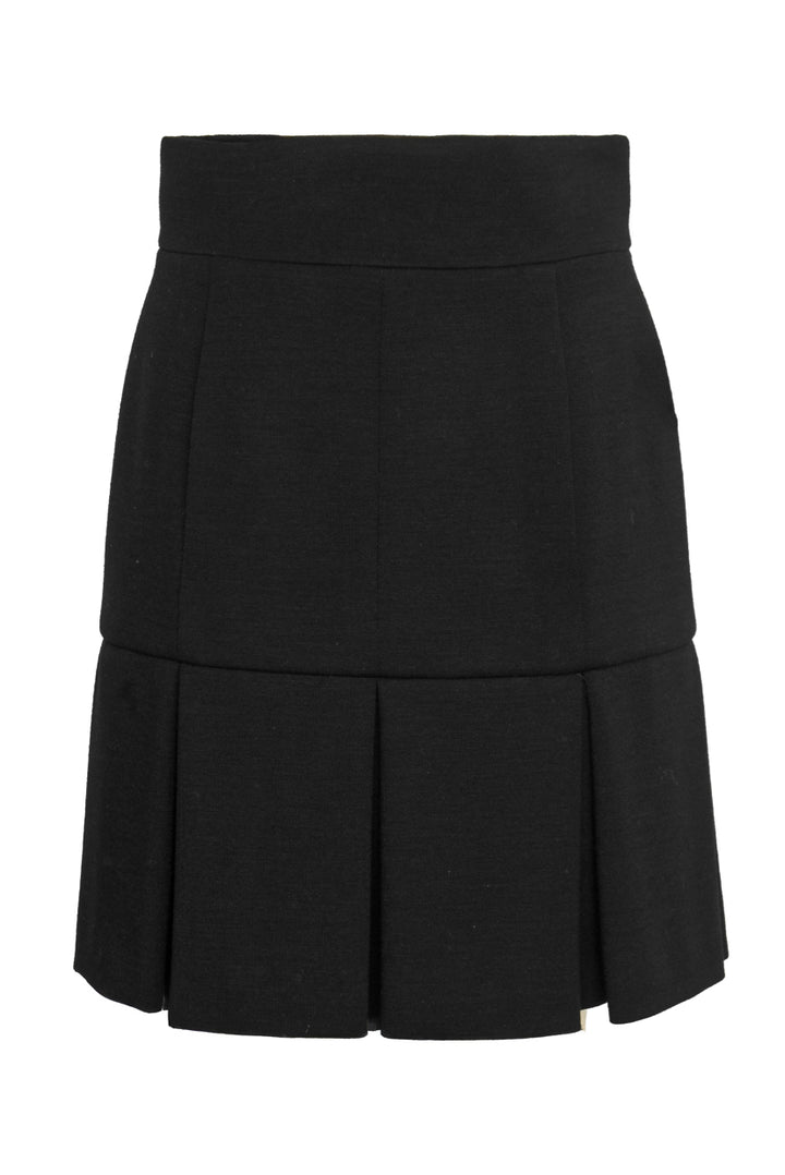 Chanel Size 40 Pleated Wool Skirt