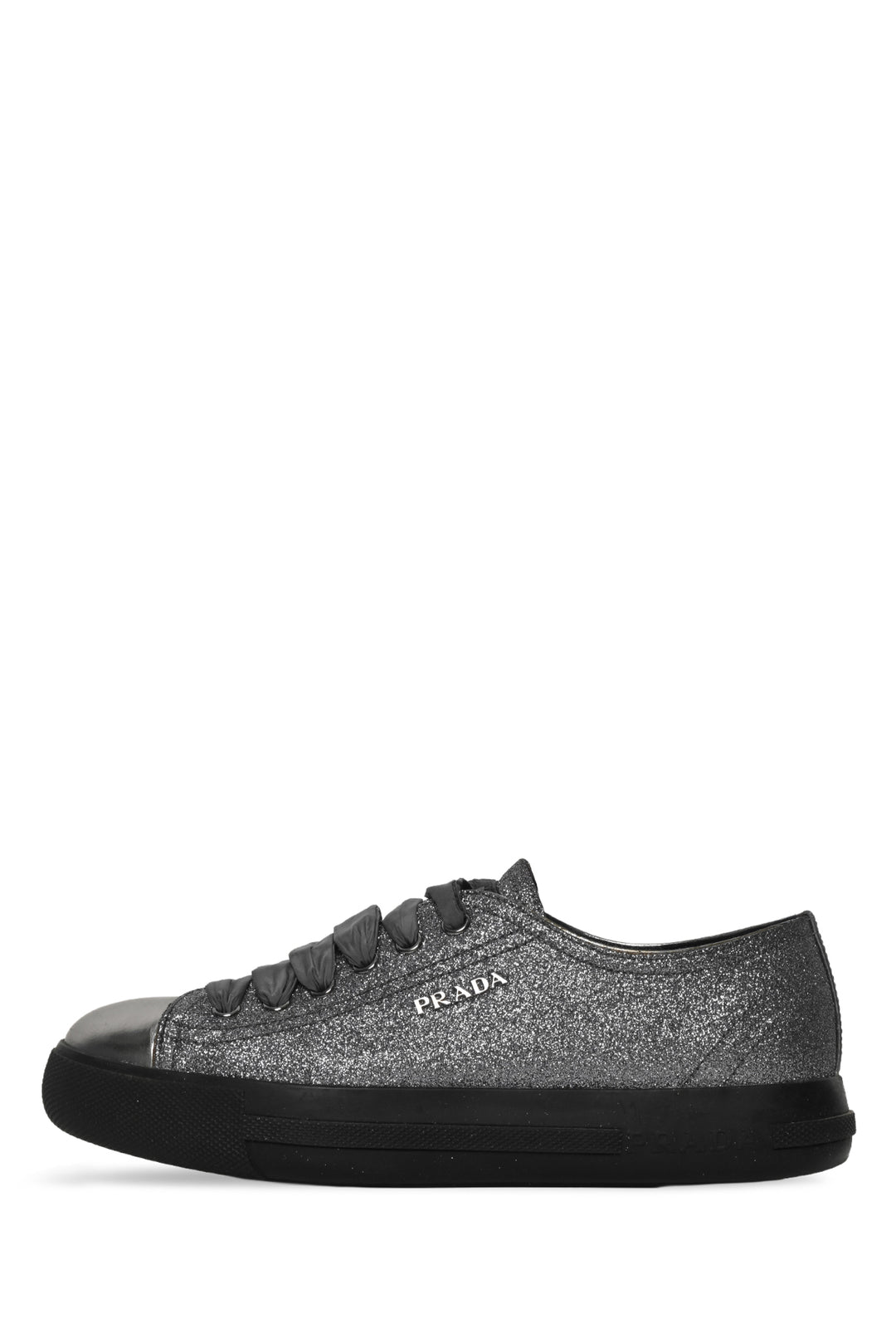 Prada Size 35 Prada Sport Silver Glitter Low Top Sneakers