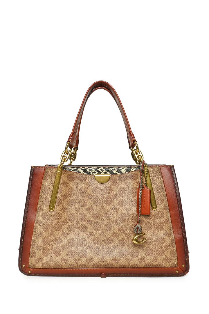 Coach Signature Canvas, Calfskin & Snakeskin Dreamer 36 Tote