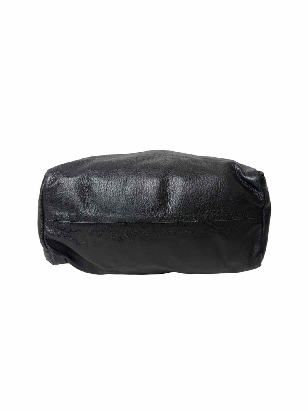 Max & Co Black Leather Gold Tone Zipper Tote Purse