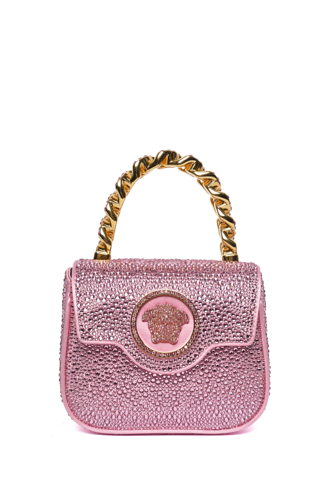 Versace Rhinestone Embellished Medusa Mini Crossbody Bag