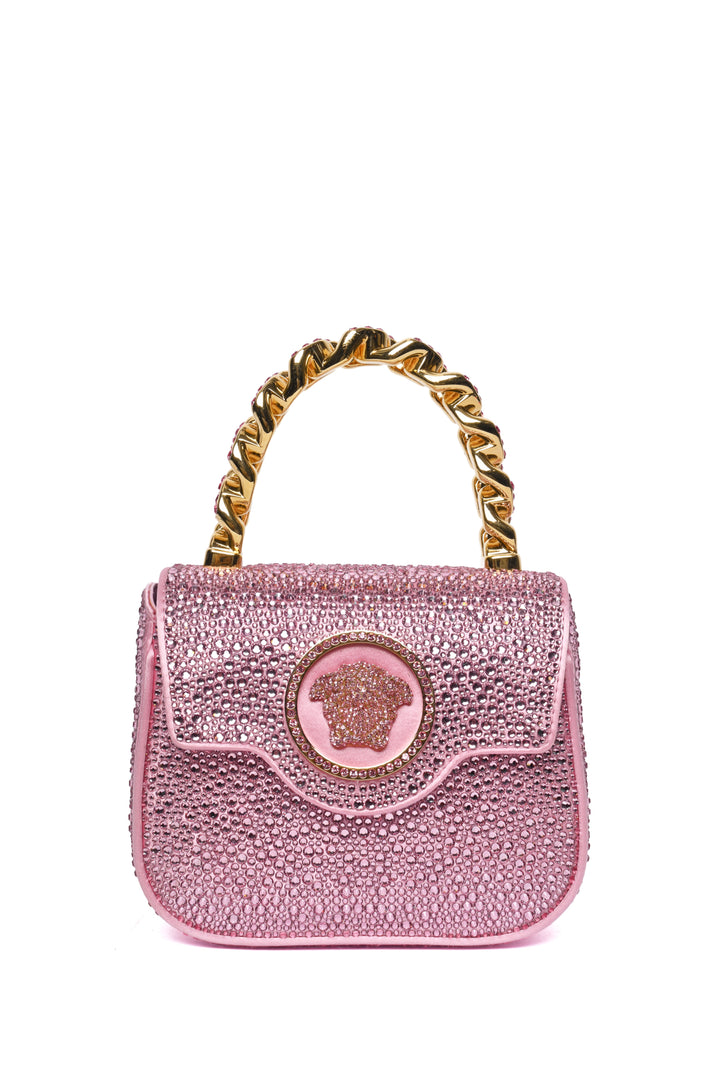Versace Rhinestone Embellished Medusa Mini Crossbody Bag