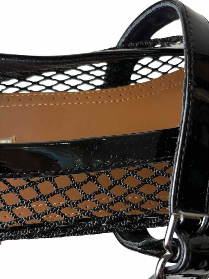Alaia Size 40 Black Fishnet Ballerina Flats