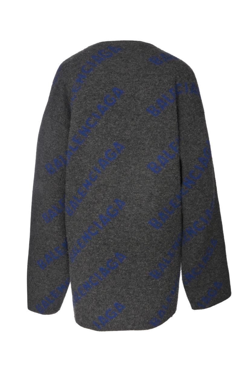 Balenciaga Size S Allover Logo Sweater