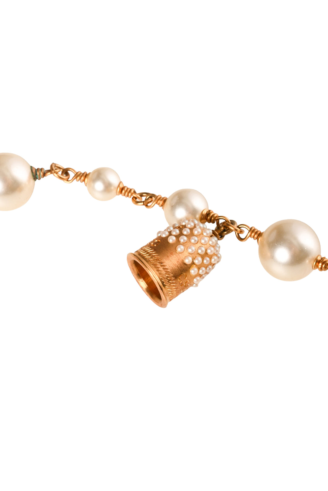 Chanel 2003 Faux Pearl Bow & Bells Chain Belt
