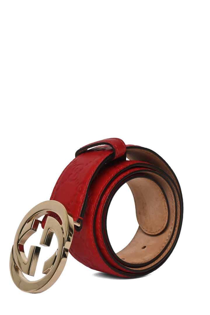Gucci Size 38 GG Buckle Guccissima Leather Belt