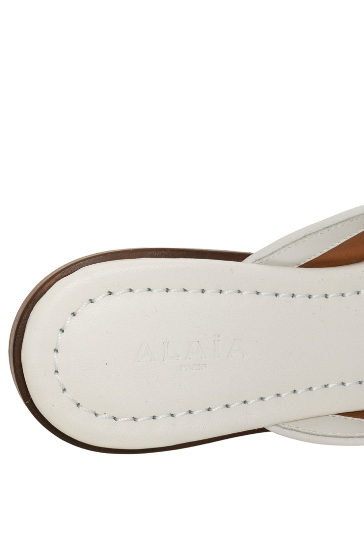 Alaia Size 37.5 Laser-cut Leather Mules
