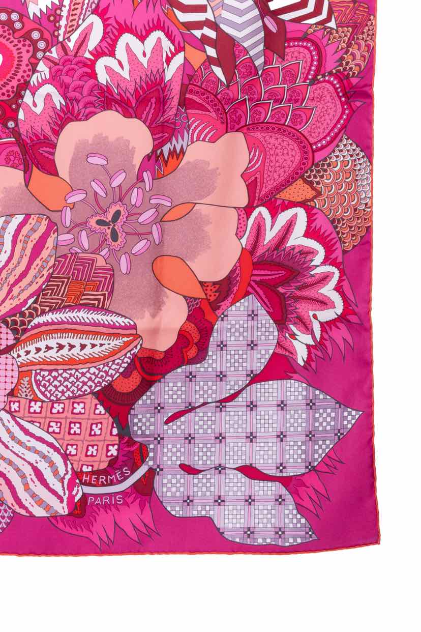 Hermes Fleurs D'Indiennes Square Silk Scarf