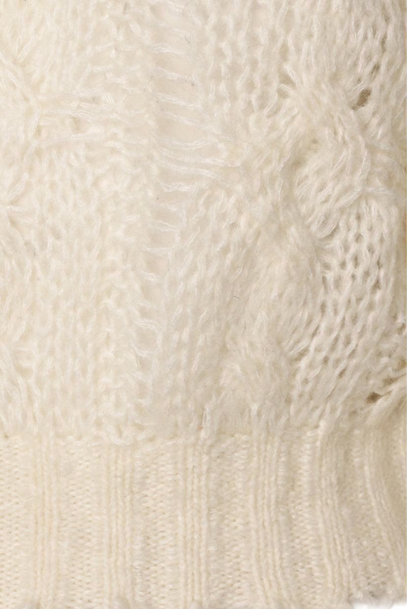 Acne Studios Size XS Frayed Cable Knit Sweater