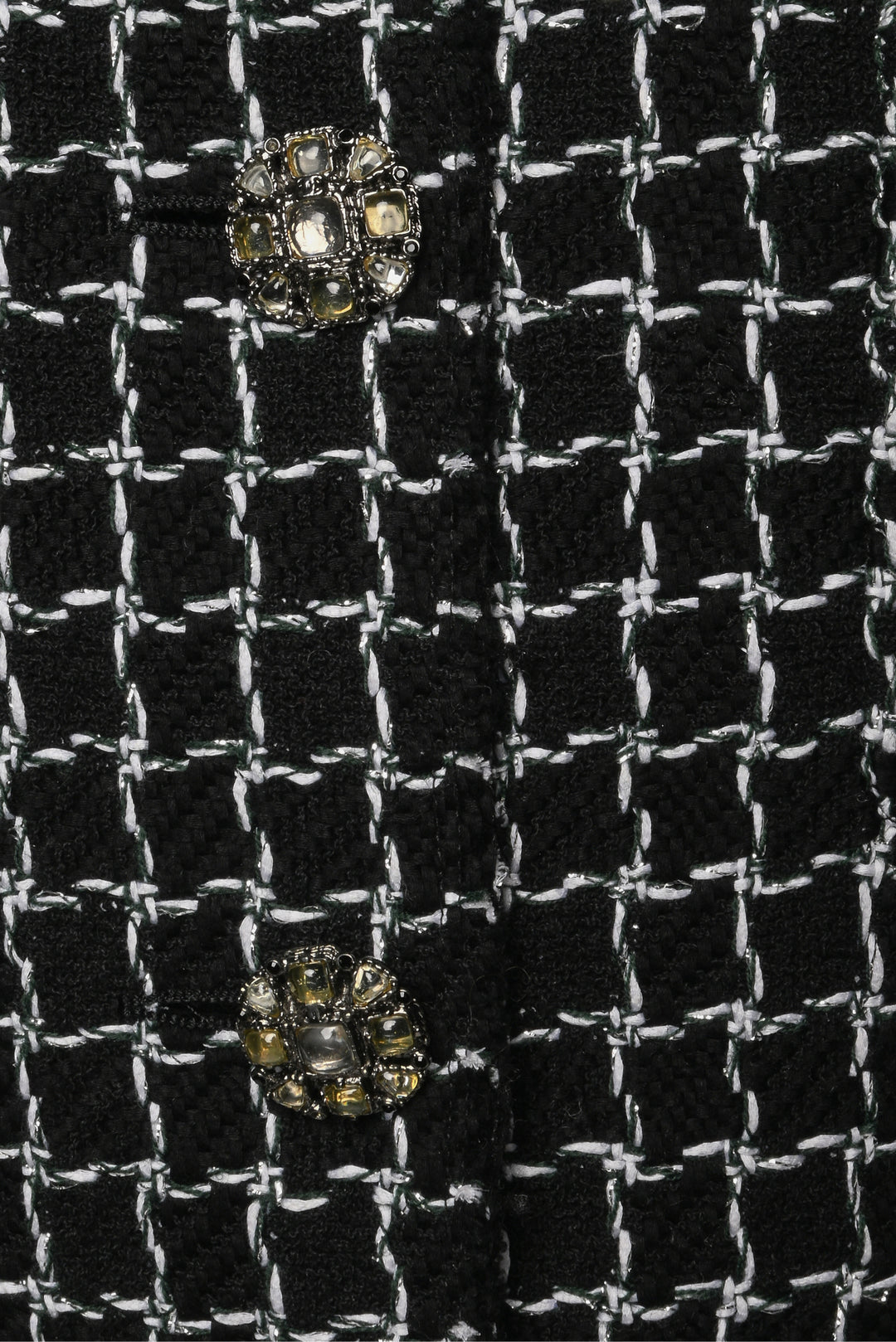 Chanel Size 38 2012 Checkered Tweed Short Sleeve Jacket