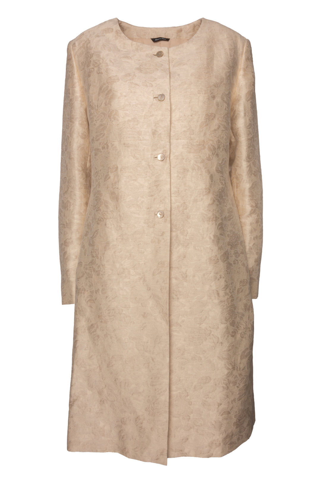 Cinzia Rocca Size 10 Collarless Jacquard Coat