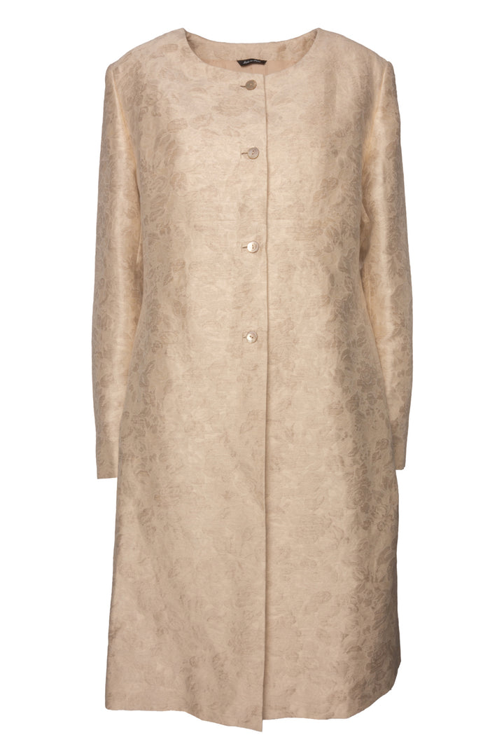 Cinzia Rocca Size 10 Collarless Jacquard Coat