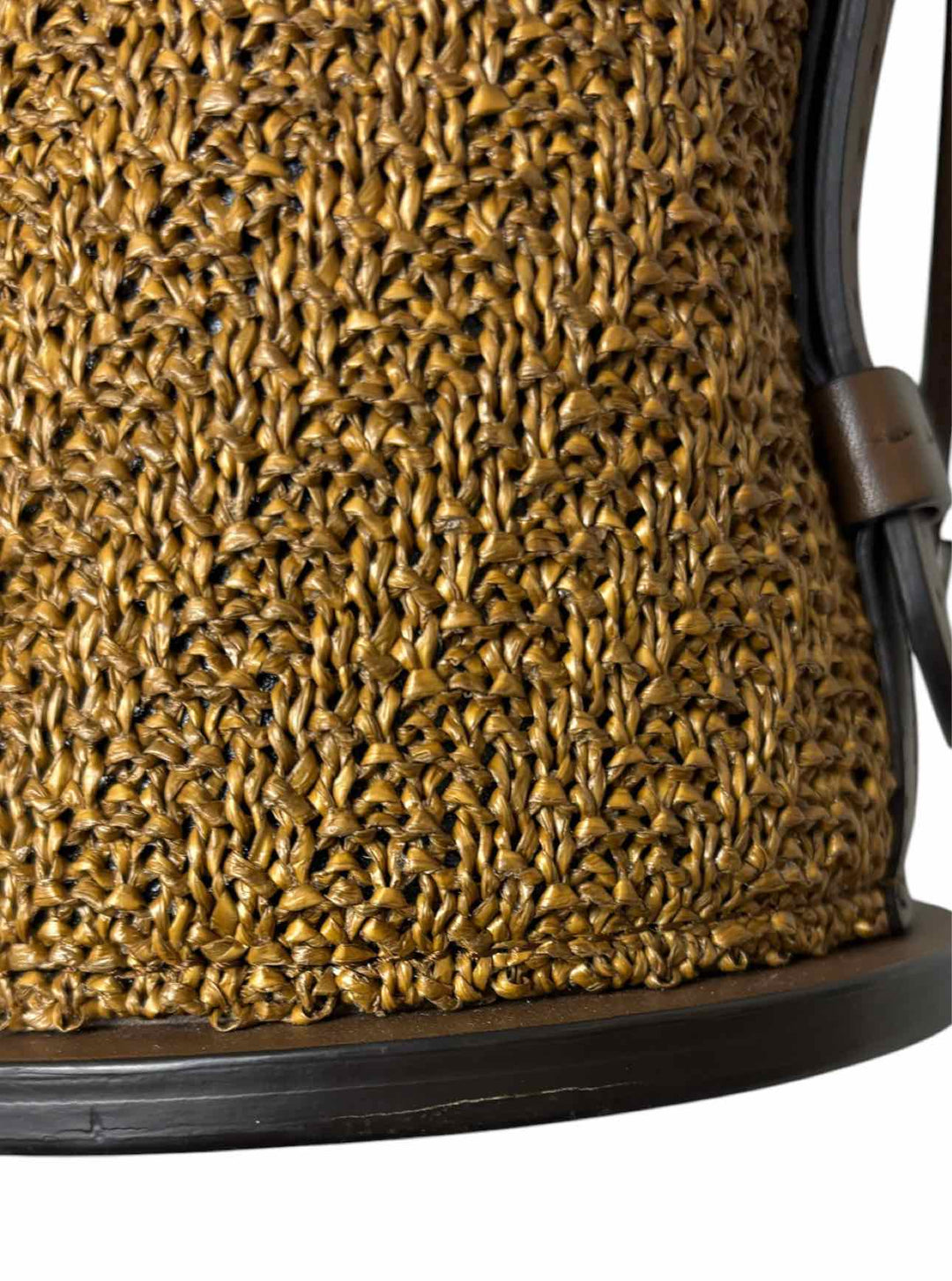 Maxmara Woven Bucket Bag Leather Trim Purse