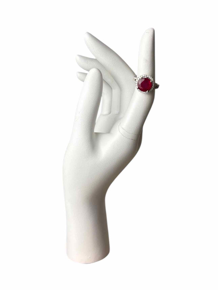 Size 6.5 Glass Filled Ruby  Ring
