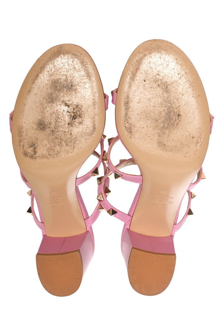 Valentino Size 38 Rockstud Slide Sandals