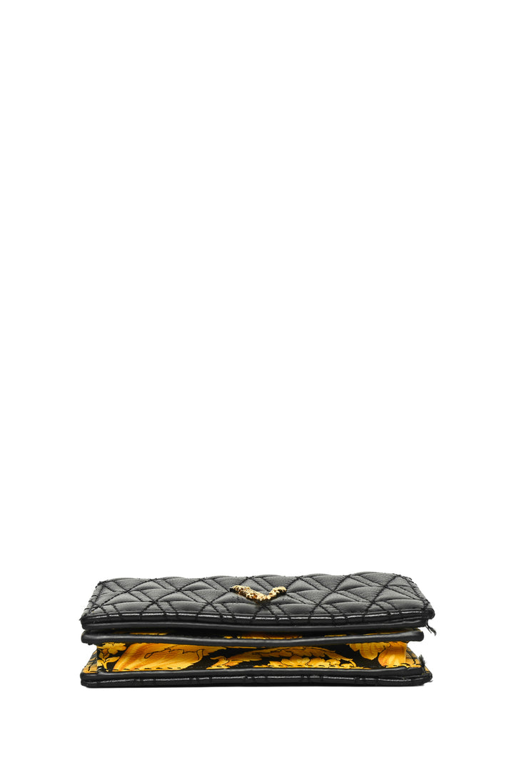 Versace Quilted Nappa Leather Virtus Bifold Wallet