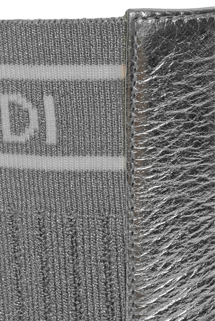 Fendi Size 36.5 Leather Rockoko Scuba Stretch Ankle Boots