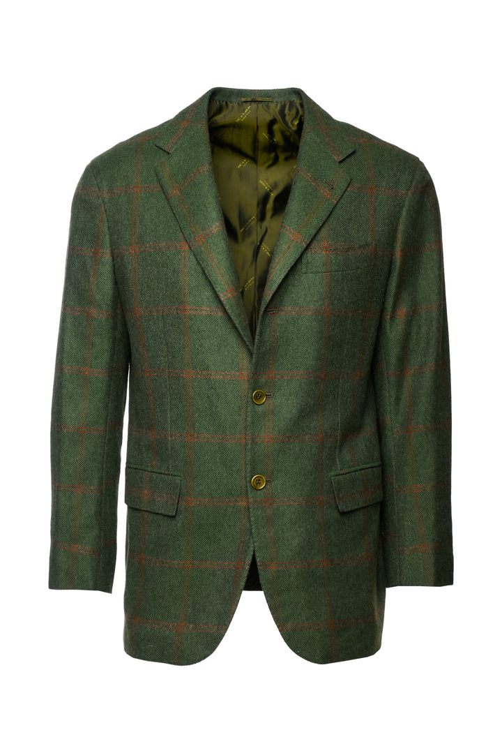 Kiton Size 40 Men's Windowpane Cashmere Blazer