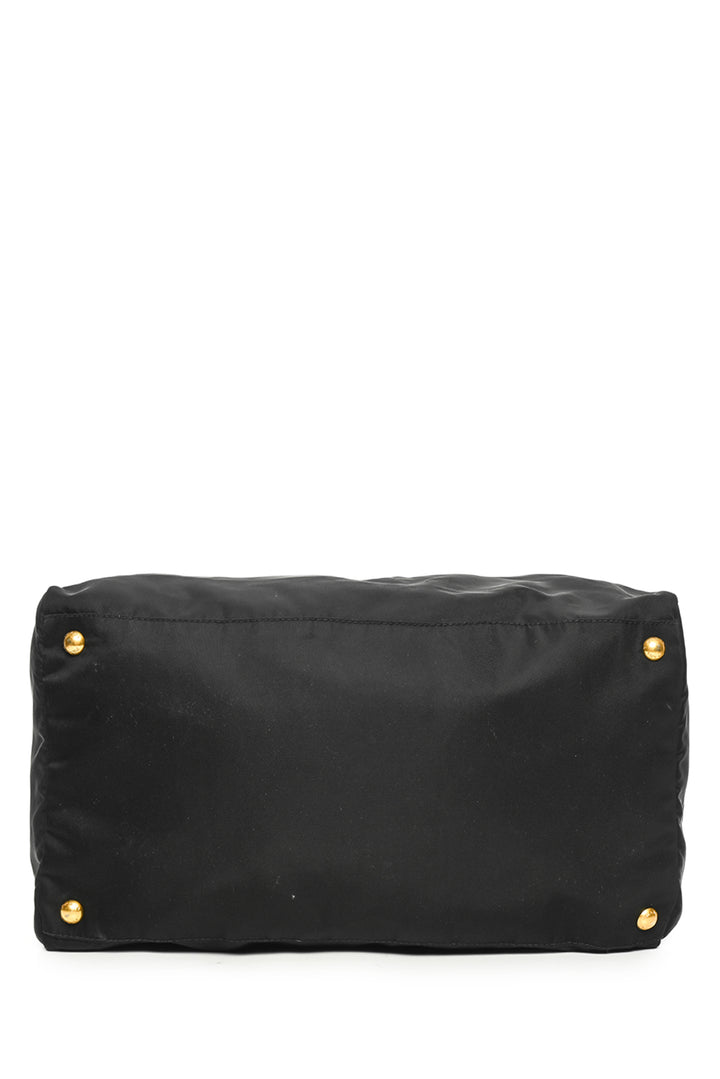 Prada Triangle Logo Nylon Boston Bag