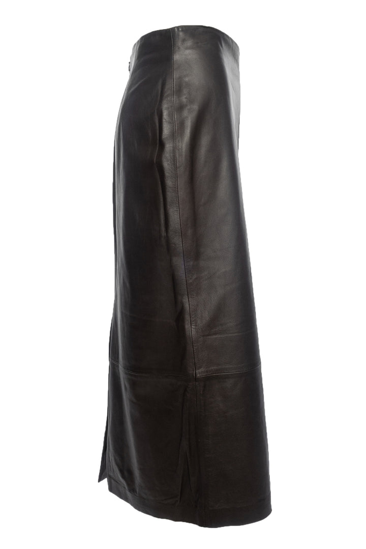 Vince Size 6 Leather Midi Skirt