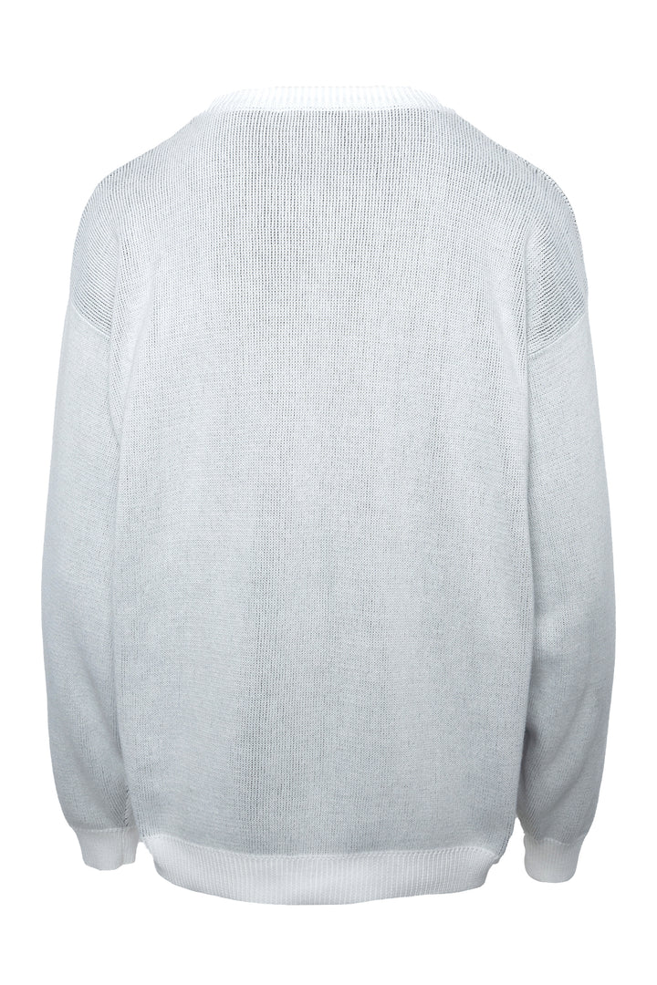 Versace Size 48 Men's Spring/Summer 2020 License Plate Intarsia Knit Sweater