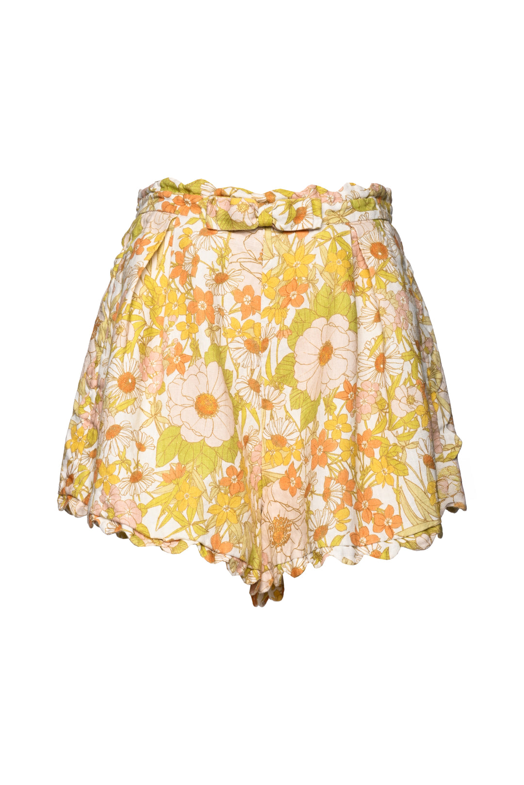 Zimmermann Size 2 Pink Meadow Floral Print Linen Shorts