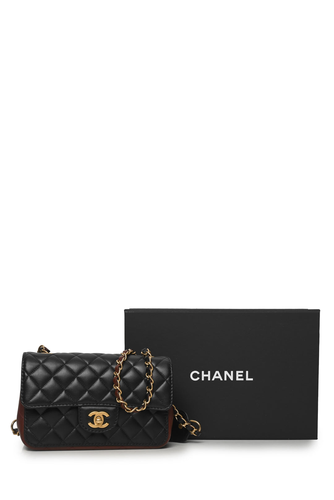 Chanel 2020 Bicolor Quilted Calfskin Small Strap Into Flap Bag