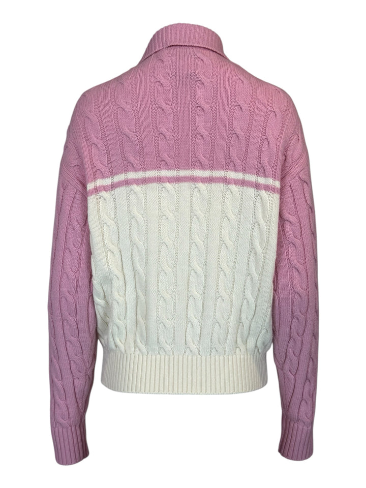 Miu Miu Size 38 2022 Cable-Knit Zip-Front Wool & Cashmere Cardigan