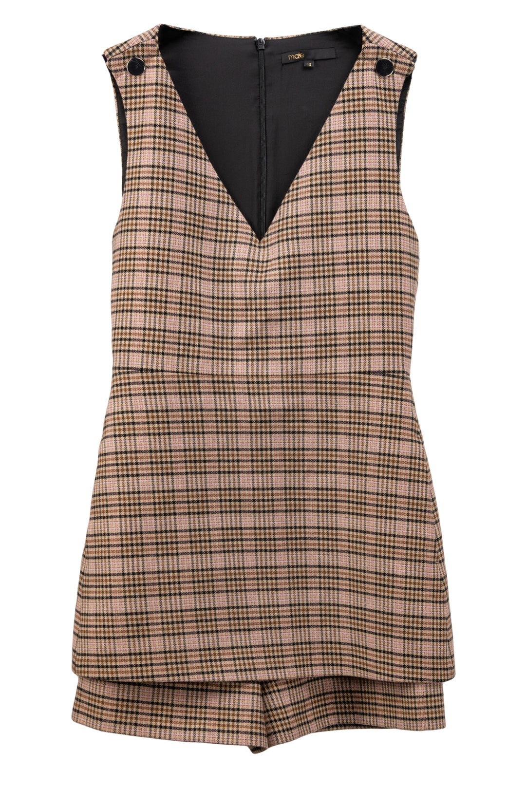 maje Size 38 Plaid Romper