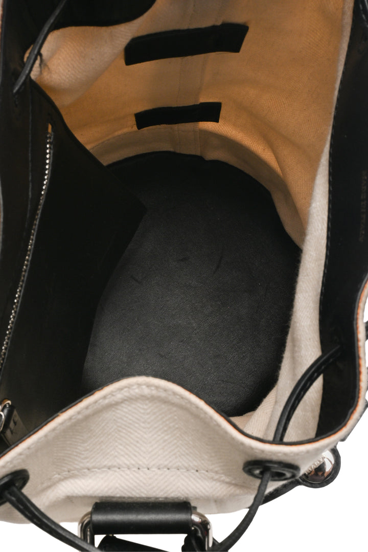 Lanvin Canvas & Leather Bucket Shoulder Bag