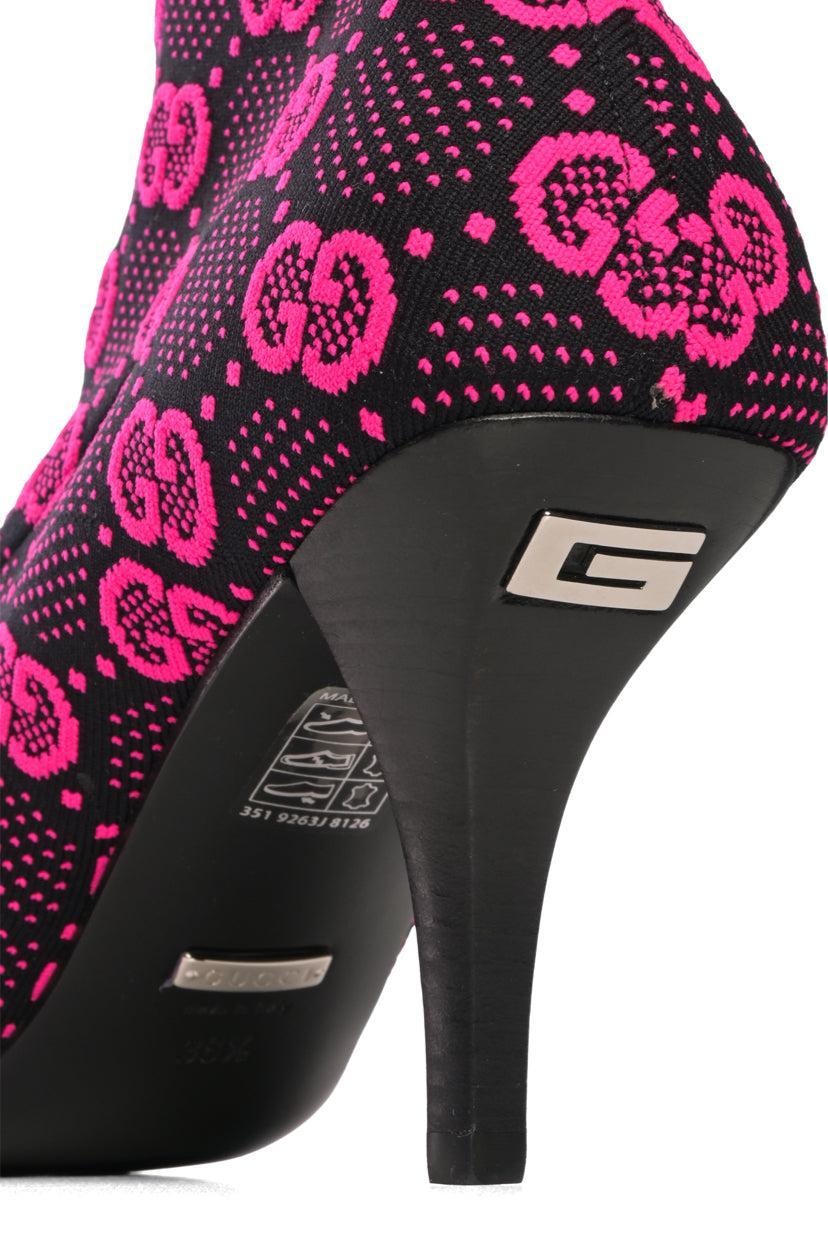 Gucci Size 38.5 GG Technical Knit Ankle Boots