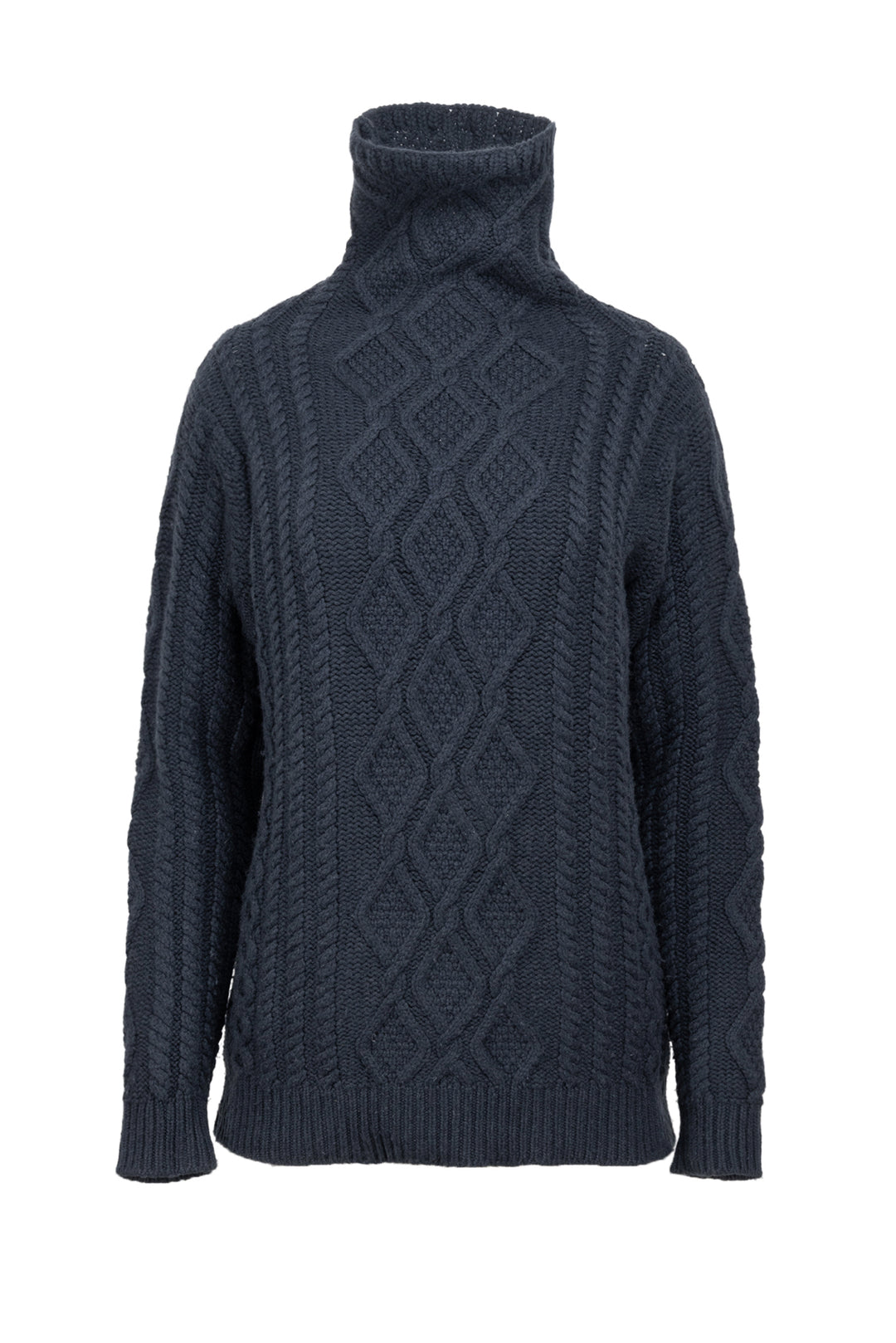 Queene and Belle Size 1 Turtleneck Cable Knit Cashmere Sweater