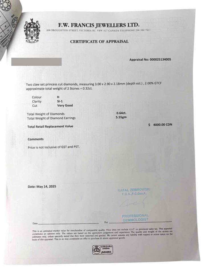 18K White Gold & Diamond Bar Drop Earrings