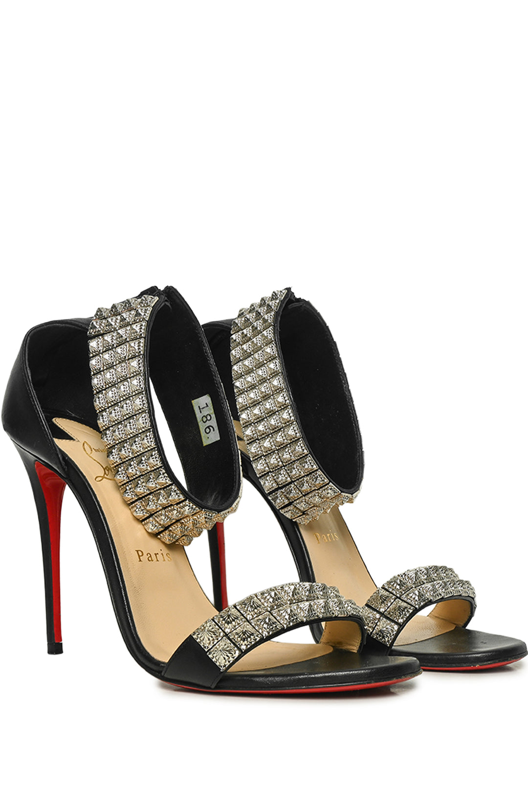 Christian Louboutin Size 38.5 Nappa Priyadora Studded Sandals
