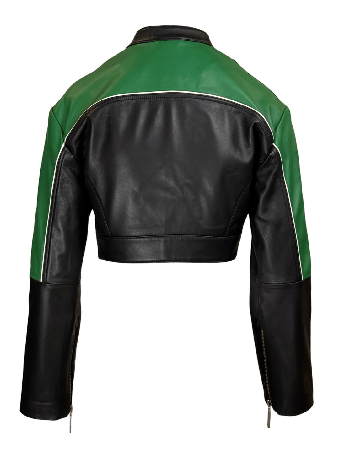 Camila Coelho Size XS Cropped Moto Biker Leather Jacket