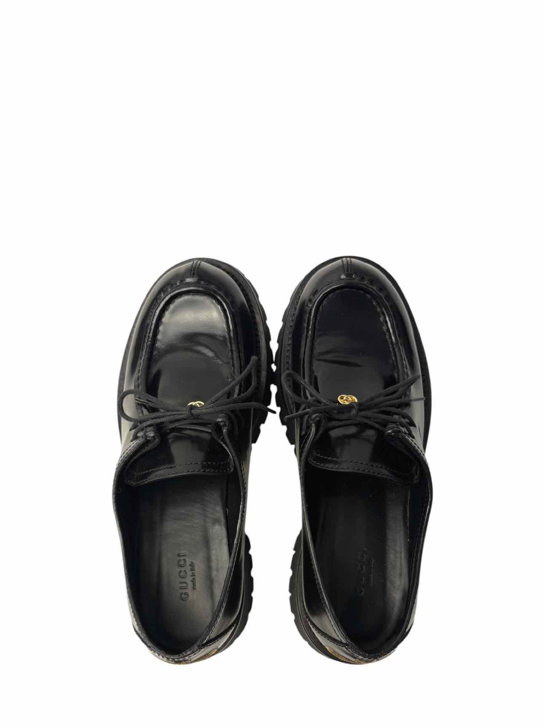 Gucci Size 39.5 Bee Embroidered Lug Sole Loafers