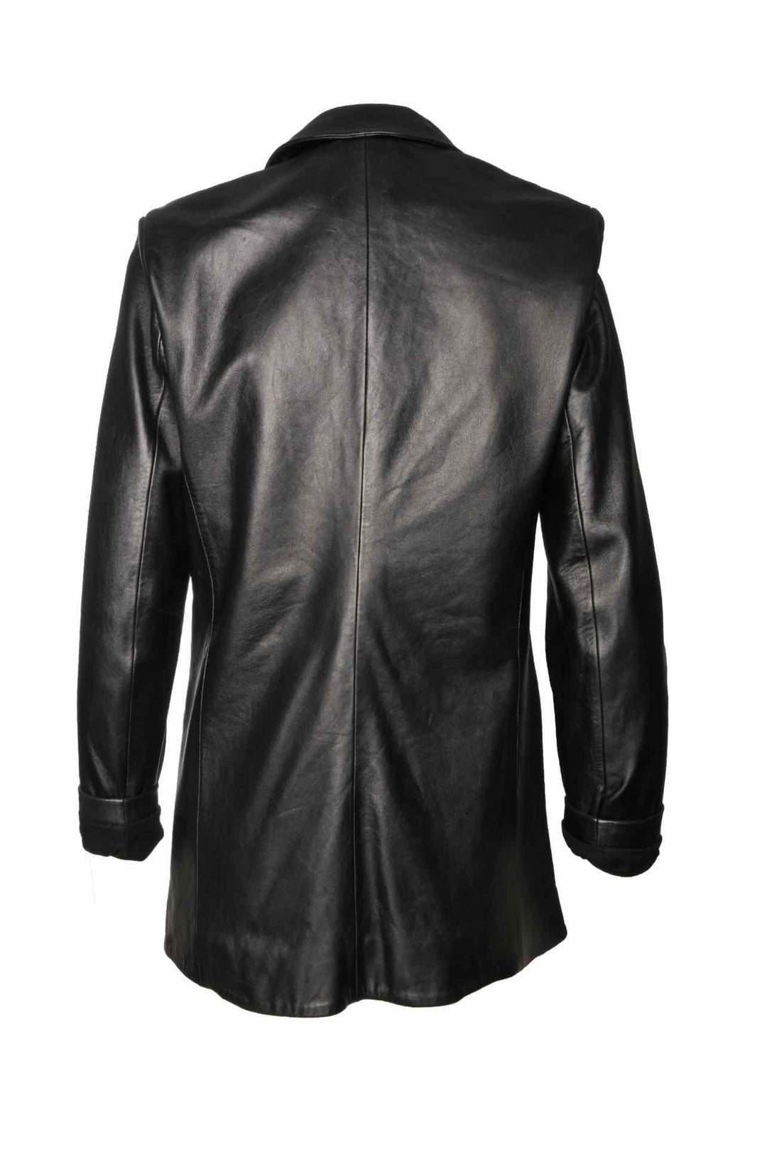 Sandro Size 2 Lamb Leather Single Button Blazer