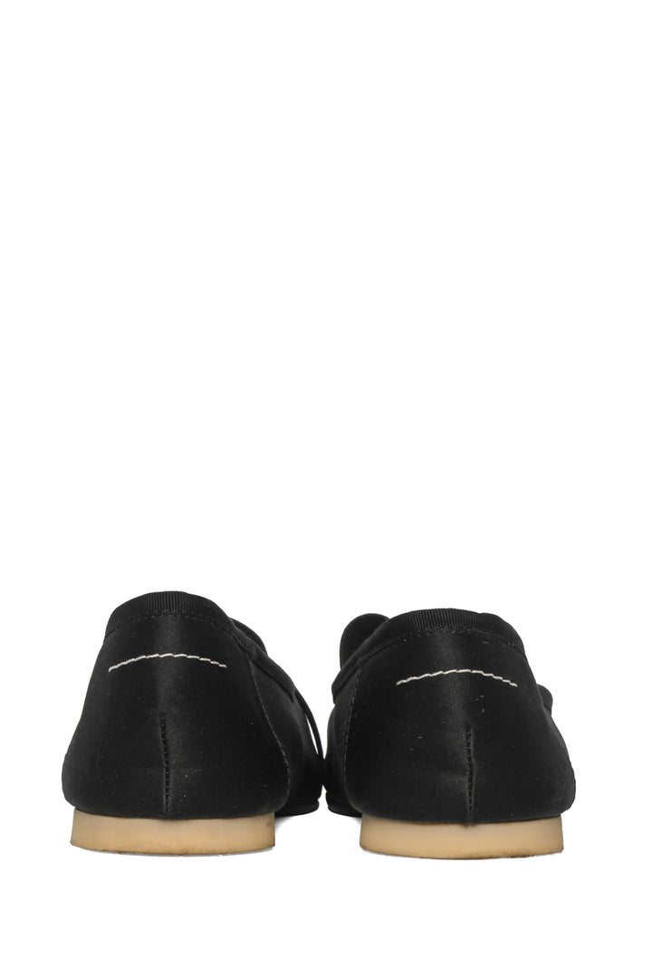 Maison Martin Margiela Size 38.5 Logo Square Toe Satin Pointe Ballerina Flats